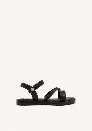 SANDALIAS TIRAS PIEL TOLLAND - NEGRO SANDALIAS TIRAS PIEL TOLLAND - NEGRO