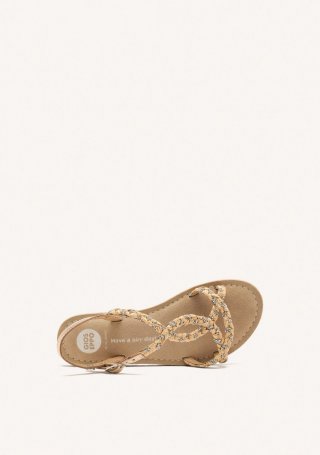 SANDALIAS PIEL, STRASS Y RAFIA WENHAM - TAUPE SANDALIAS PIEL, STRASS Y RAFIA WENHAM - TAUPE