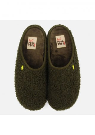 ZAPATILLAS DE CASA PELO BORREGUITO ANTWERP - KAKI