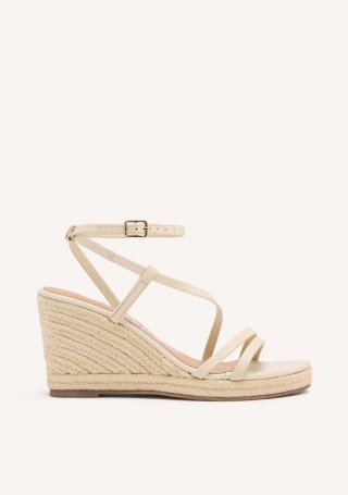 SANDALIAS OFF-WHITE DE PIEL CON TIRAS Y CUÑA ALTA DE YUTE PARA MUJER ORIKUM - OFF-WHITE SANDALIAS OFF-WHITE DE PIEL CON TIRAS Y CUÑA ALTA DE YUTE PARA MUJER ORIKUM - OFF-WHITE