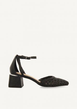 ZAPATOS DE SALÓN TRENZADO PIEL SARKAD - NEGRO ZAPATOS DE SALÓN TRENZADO PIEL SARKAD - NEGRO