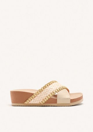 SANDALIAS TRENZADO CUÑA OMA - ORO ROSADO SANDALIAS TRENZADO CUÑA OMA - ORO ROSADO