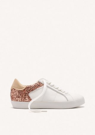 ZAPATILLAS PIEL Y BRILLO CUÑA FAIRHAVEN - BLANCO