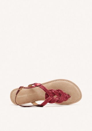 SANDALIAS DE PIEL TRENZADA ZUPANJA - BURDEOS SANDALIAS DE PIEL TRENZADA ZUPANJA - BURDEOS