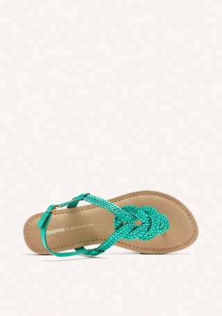 SANDALIAS DE PIEL TRENZADA ZUPANJA - AGUAMARINA SANDALIAS DE PIEL TRENZADA ZUPANJA - AGUAMARINA