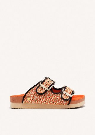 SANDALIAS RAFIA Y HEBILLAS PERSHING - NARANJA SANDALIAS RAFIA Y HEBILLAS PERSHING - NARANJA