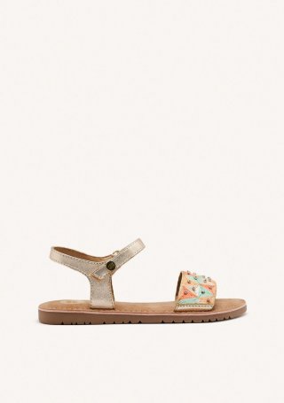 SANDALIAS BORDADO PIEL METALIZADA MONTROSE - MULTICOLOR