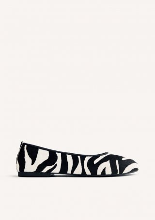 BAILARINAS PIEL ESTAMPADO ANIMAL CHOKIO - NEGRO