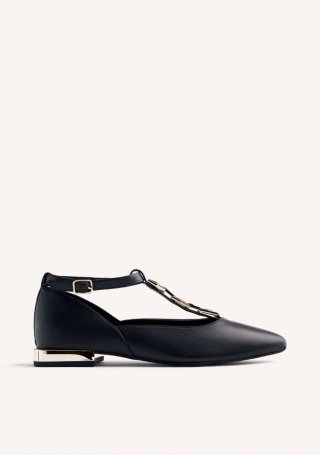 BAILARINAS PIEL CADENA ELSIE - NEGRO