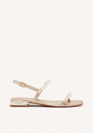 SANDALIAS COLOR PLATINO DE PIEL CON PERLAS PARA MUJER ZERQAN - PLATINO SANDALIAS COLOR PLATINO DE PIEL CON PERLAS PARA MUJER ZERQAN - PLATINO