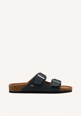 SANDALIAS NEGRAS DE PIEL CON SUELA BIO PARA HOMBRE VIZZINI - NEGRO