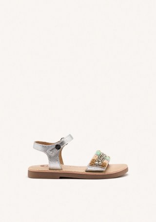 SANDALIAS ABALORIOS PIEL METALIZADA BURNETT - PLATA SANDALIAS ABALORIOS PIEL METALIZADA BURNETT - PLATA