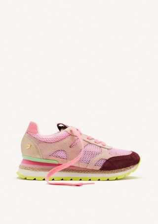 ZAPATILLAS CUÑA PIEL Y REJILLA EDDINGTON - ROSA