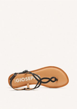 Sandalias de tiras trenzadas negras para mujer merignas - NEGRO Sandalias de tiras trenzadas negras para mujer merignas - NEGRO