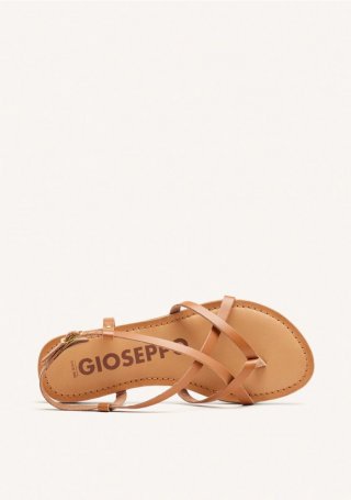 Sandalias color cuero estilo romana para mujer lelex - CUERO
