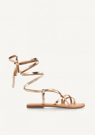 SANDALIAS PIEL TIRAS LUSSAT - ORO SANDALIAS PIEL TIRAS LUSSAT - ORO