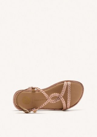 SANDALIAS PIEL TRENZADA SUFFIELD - ORO ROSADO SANDALIAS PIEL TRENZADA SUFFIELD - ORO ROSADO