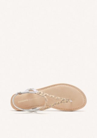 SANDALIAS GRIEGAS PIEL, RAFIA Y BRILLO LIMINGTON - BEIG SANDALIAS GRIEGAS PIEL, RAFIA Y BRILLO LIMINGTON - BEIG