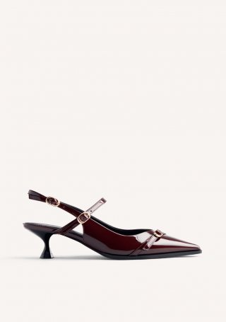 ZAPATOS TACÓN EFECTO CHAROL SABIN - MARRON
