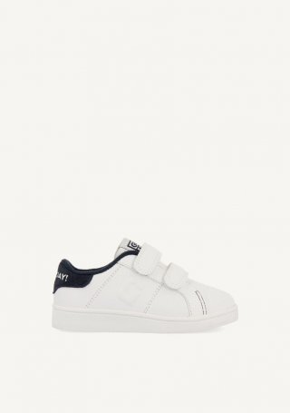 SNEAKERS COLEGIALES BLANCAS CON DETALLE EN AZUL MARINO Y DOBLE CIERRE AJUSTABLE VOLSK - MARINO SNEAKERS COLEGIALES BLANCAS CON DETALLE EN AZUL MARINO Y DOBLE CIERRE AJUSTABLE VOLSK - MARINO