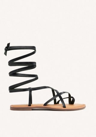 SANDALIAS PIEL TIRAS LUSSAT - NEGRO SANDALIAS PIEL TIRAS LUSSAT - NEGRO