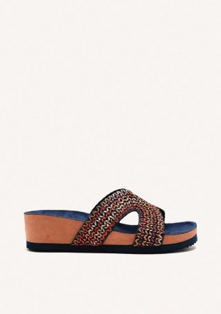 SANDALIAS RAFIA CUÑA PACIFIC - MARINO SANDALIAS RAFIA CUÑA PACIFIC - MARINO