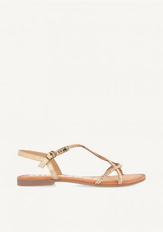 Sandalias doradas de tiras finas para mujer OSSIAN - ORO