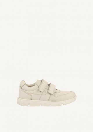SNEAKERS COLEGIALES TIPO BAMBAS PIEL MARVEDE - BLANCO
