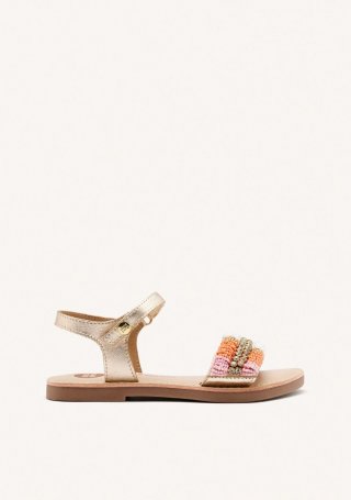 SANDALIAS ABALORIOS PIEL METALIZADA COUDERAY - PLATINO SANDALIAS ABALORIOS PIEL METALIZADA COUDERAY - PLATINO