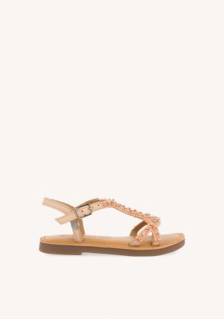SANDALIAS ROSAS DE PIEL CON ADORNO DE CUENTAS PARA NIÑA Y NIÑO LAZARAT - ROSA SANDALIAS ROSAS DE PIEL CON ADORNO DE CUENTAS PARA NIÑA Y NIÑO LAZARAT - ROSA