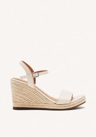 SANDALIAS DE PIEL OFF-WHITE CON CUÑA DE YUTE PARA MUJER ZHEPE - OFF-WHITE SANDALIAS DE PIEL OFF-WHITE CON CUÑA DE YUTE PARA MUJER ZHEPE - OFF-WHITE