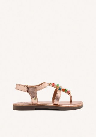 SANDALIAS GRIEGAS ABALORIOS PIEL HAMMEL - ORO ROSADO SANDALIAS GRIEGAS ABALORIOS PIEL HAMMEL - ORO ROSADO
